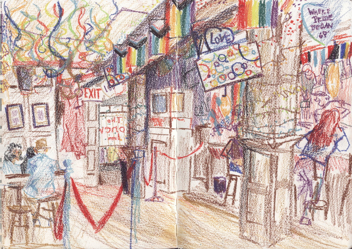 Inside of the Stonewall Inn, in the East Village of Manhattan.